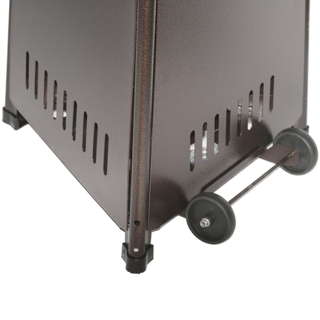 RADtec Antique Bronze Pyramid Propane Patio Heater wheels