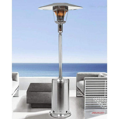 RADtec Allure Series Real Flame Stainless Steel Propane Patio Heater in Outdoor Scene