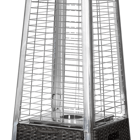 RADtec Allure Black & Grey Wicker Patio Heater Design Zoomed In