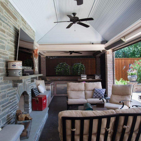 RADtec Design Series 43" 1500W 110V Infrared Electric Heater In a Resort Patio