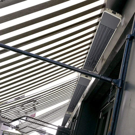 RADtec Design Series 72" 3300W 220V Indoor/Outdoor Infrared Electric Heater in outdoor area