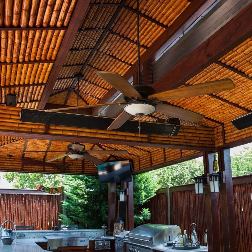 RADtec Design Series 82" 3200W 220V Infrared Electric Heater in Outdoor Kitchen