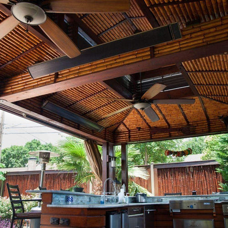 RADtec Design Series 82" 3200W 220V Infrared Electric Heater in Outdoor Kitchen