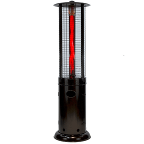RADtec Ellipse Flame 78-inch Black Propane Patio Heater Base with ruby glass