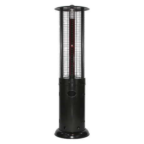 RADtec Ellipse Flame 78-inch Black Propane Patio Heater turned off