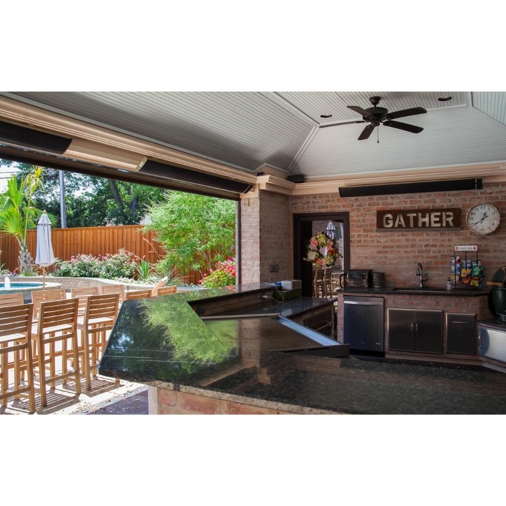 RADtec Design Series 43" 1500W 110V Infrared Electric Heater In a Covered Patio