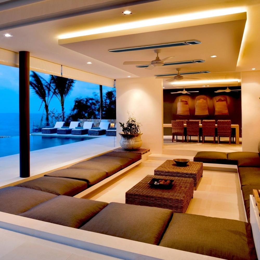 RADtec Design Series 43" 1800W 220V Infrared Electric Heater Installed Indoors