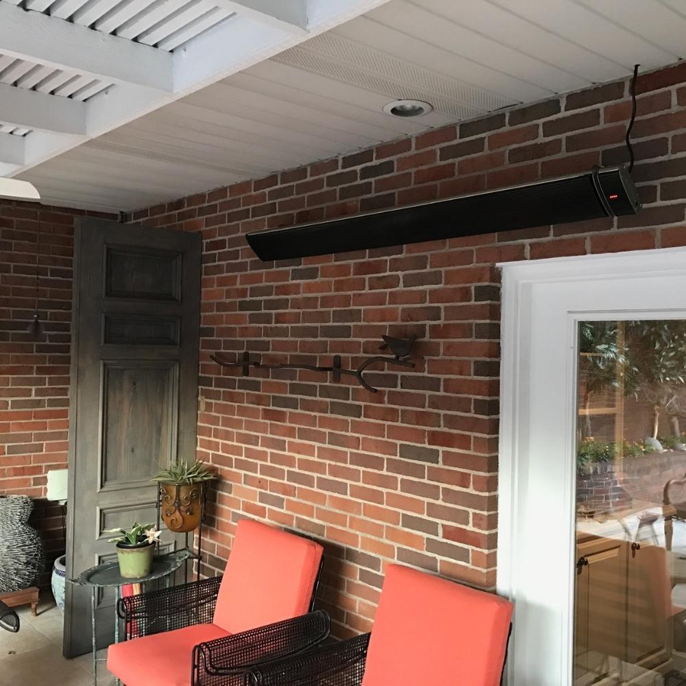 RADtec Design Series 43" 1800W 220V Infrared Electric Heater Installed On a Wall