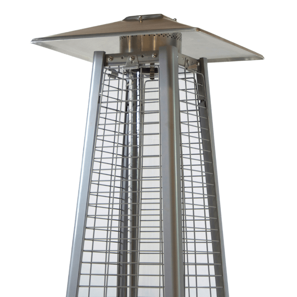 RadTec Tower Flame Dark Brown Wicker Propane Patio Heater Reflector