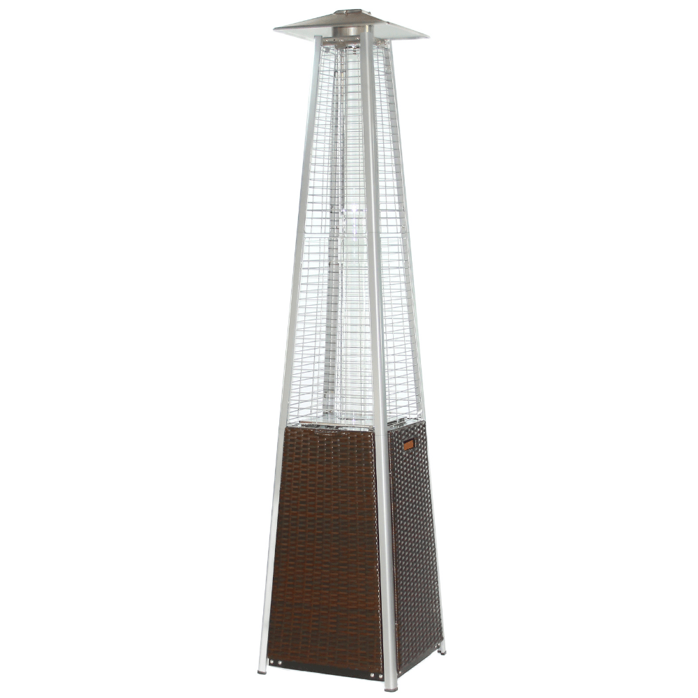 RadTec Tower Flame 89-Inch Tall Dark Brown Wicker Propane Patio Heater
