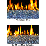 Caribbean Blue Standard and Reflective Fire Glass