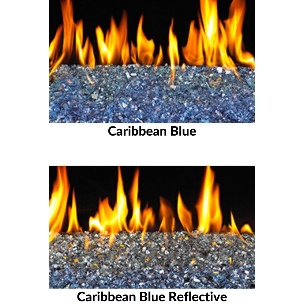 Caribbean Blue Standard and Reflective Fire Glass