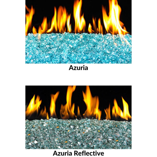 Azuria Standard and Reflective Fire Glass - close-up view