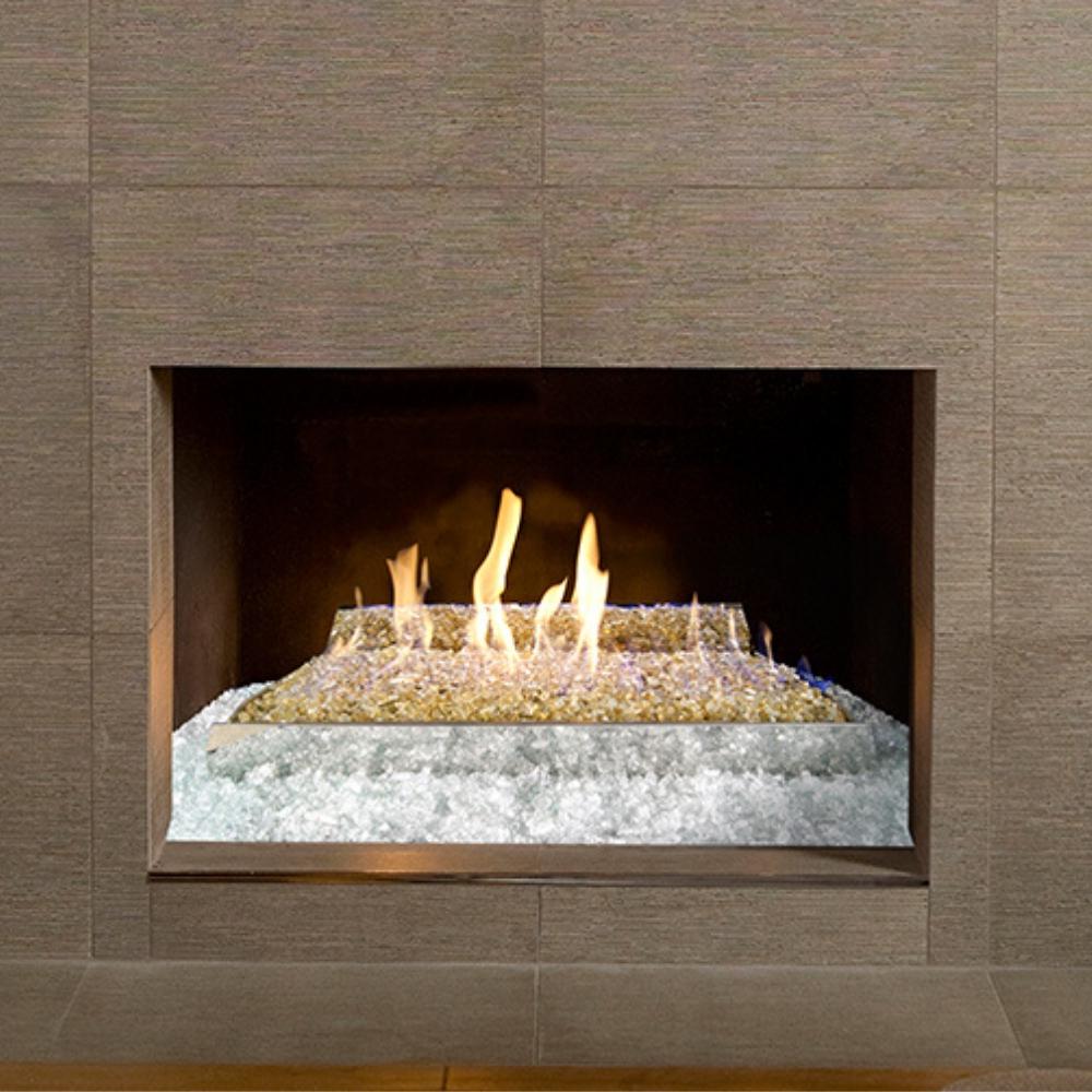 Fire Place with Real Fyre Contemporary Fire Glass Set