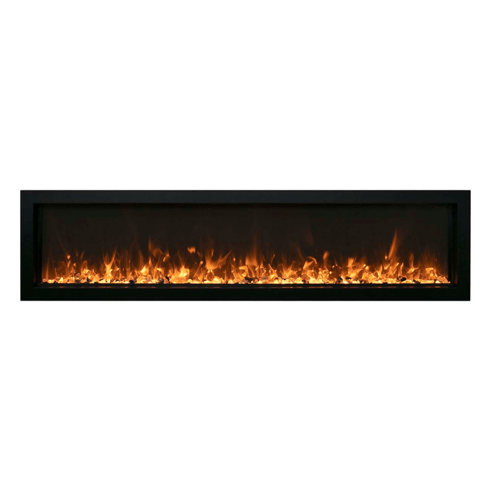 Remii Extra Slim 65-inch Electric Fireplace with Yellow Flames and Brown Fire Glass
