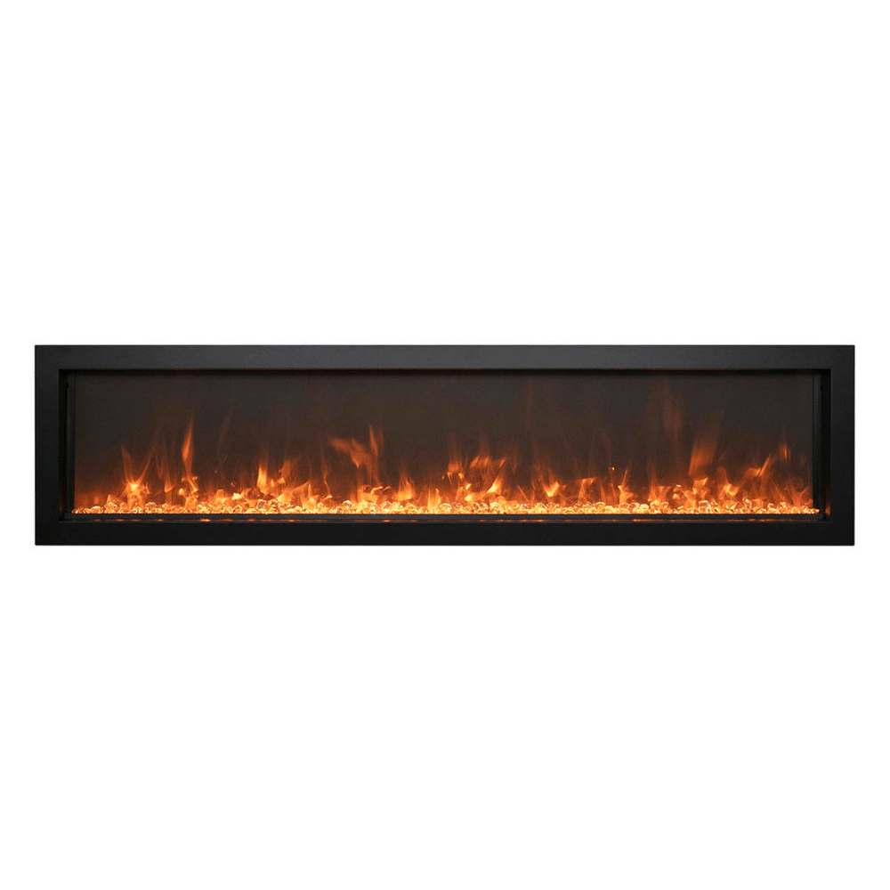 Remii Extra Slim 65-inch Electric Fireplace with Orange Flames and Fire Glass