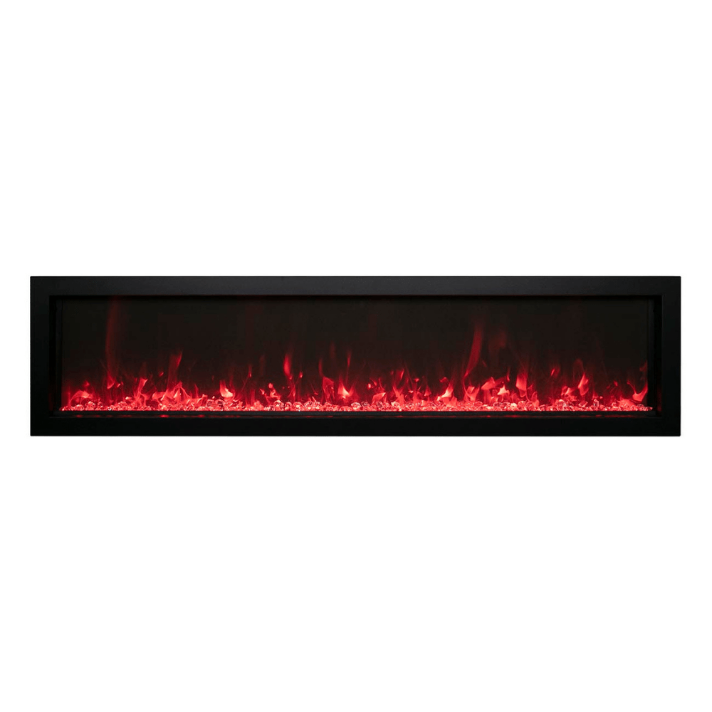 Remii Extra Slim 65-inch Electric Fireplace with Red Flames and Fire Glass