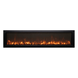 Remii Extra Slim 65-inch Electric Fireplace with Orange Flames and Black Fire Glass