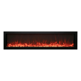 Remii Extra Slim 65-inch Electric Fireplace with Orange Flames and Brown Fire Glass