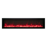 Remii Extra Slim 65-inch Electric Fireplace with Red Flames and Brown Fire Glass