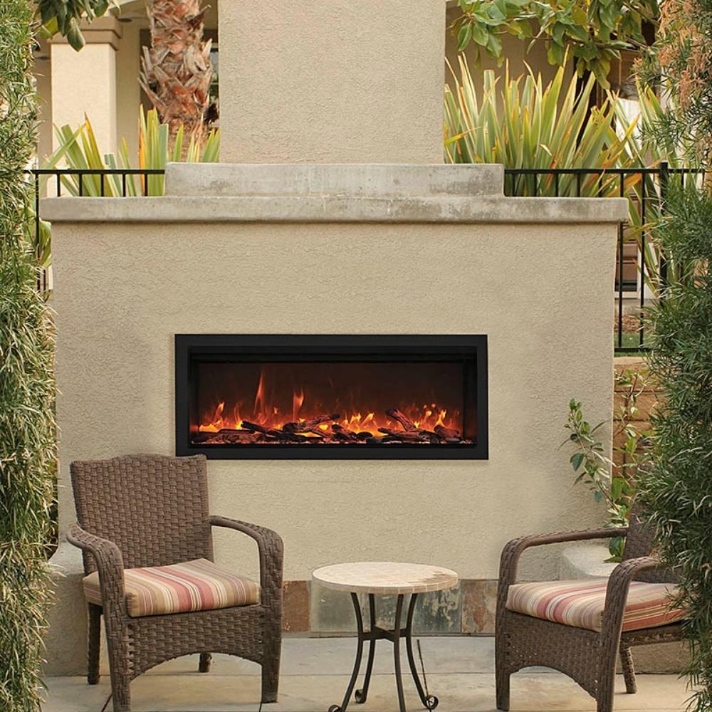Remii Extra Tall 55" Electric Fireplace in Outdoor Patio