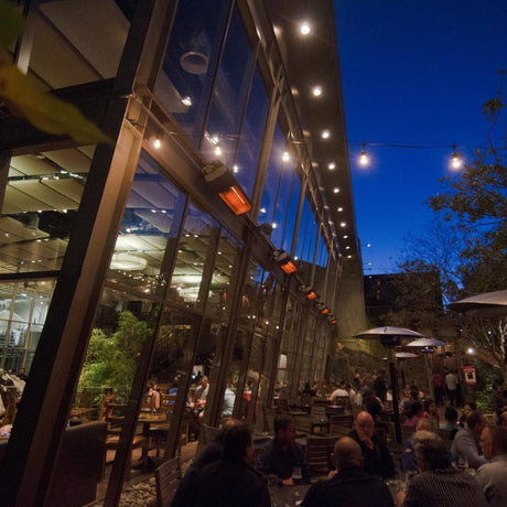 SupremeSchwank Black Gas Patio Heaters at Stone Brewing Outdoor Seating