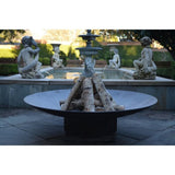 Seasons Fire Pits Concave Round Steel Fire Pit by the Fountain