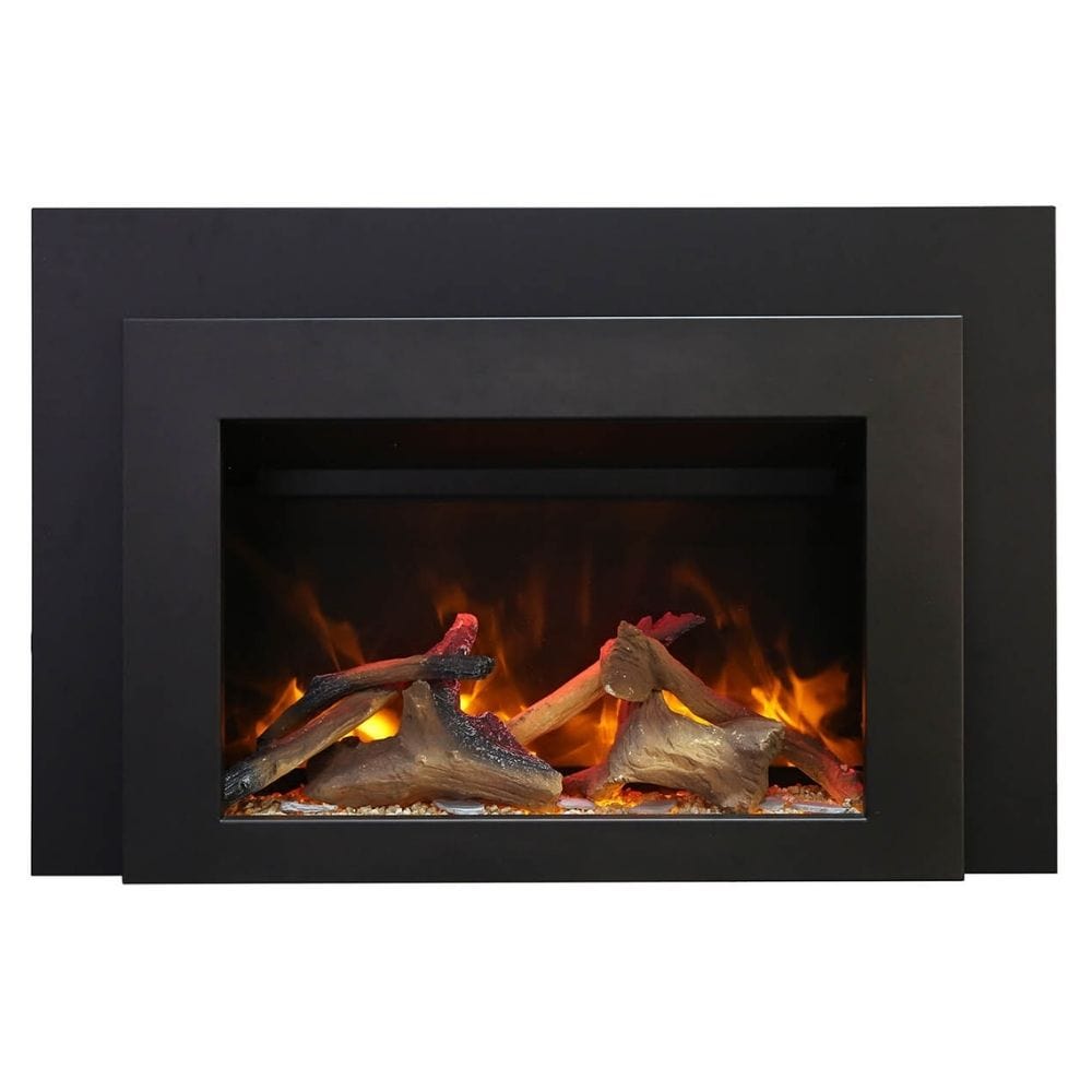 Sierra Flame 30" Electric Fireplace Insert with Steel Frame (INS-FM-30) with log set