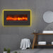 Sierra Flame 34" Built-in /Wall Mounted Linear Electric Fireplace in bathroom with yellow backlighting