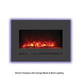 Fireplace with Orange Media & Mood Lighting