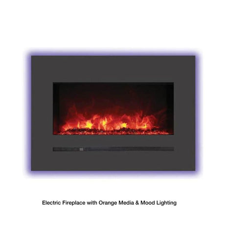 Fireplace with Orange Media & Mood Lighting