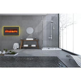 Sierra Flame 34" Linear Electric Fireplace in pool area with backlighting