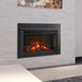 Simplifire Built-In Traditional Electric Fireplace Insert below an artwork in living room
