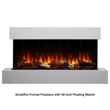 Simplifire Format Wall-Mounted Electric Fireplace With 43-Inch Mantel