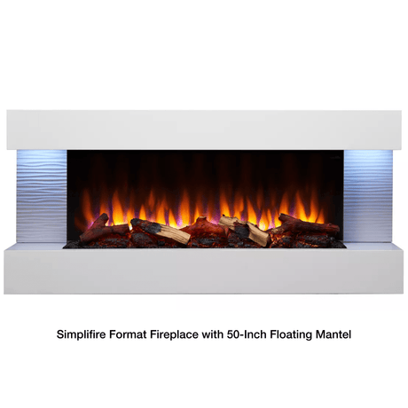 Simplifire Format Wall-Mounted Electric Fireplace With 50-Inch Mantel
