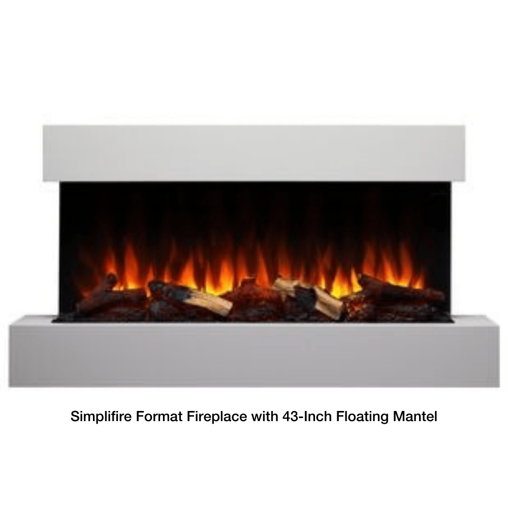 Simplifire Format Wall-Mounted Electric Fireplace With 43-Inch Mantel