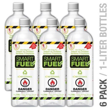 Ethanol Fireplace Fuel - SMARTFUEL™ Indoor & Outdoor Ventless Fireplace Fuel (Ethanol) 6 Or 12 Liter Pack
