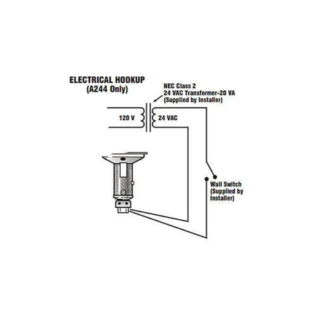 Sunglo A244VE NG Ceiling Mounted Patio Heater with Automatic Ignition diagram