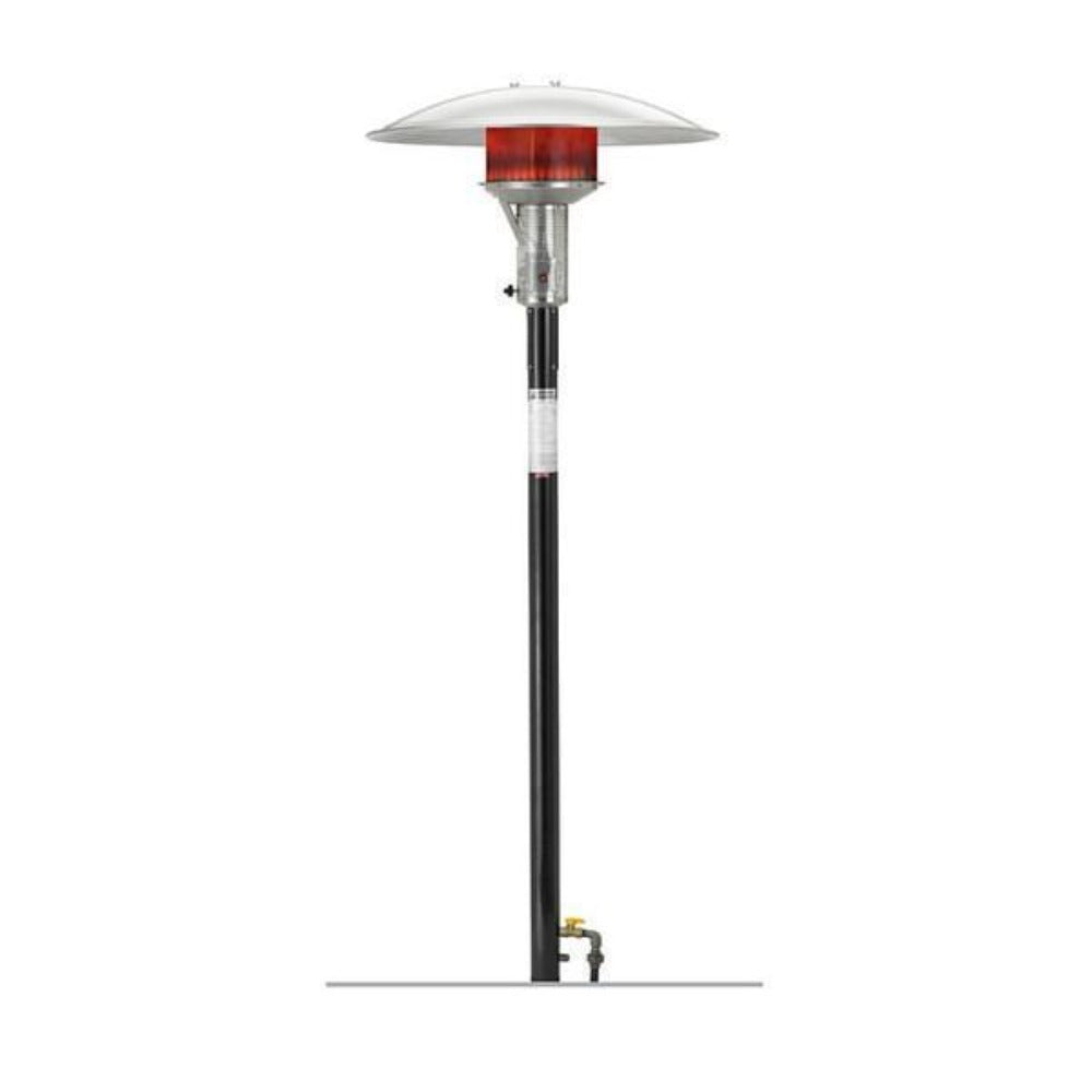 Sunglo PSA265 BK Permanent Post Black Natural Gas Patio Heater with Manual Ignition