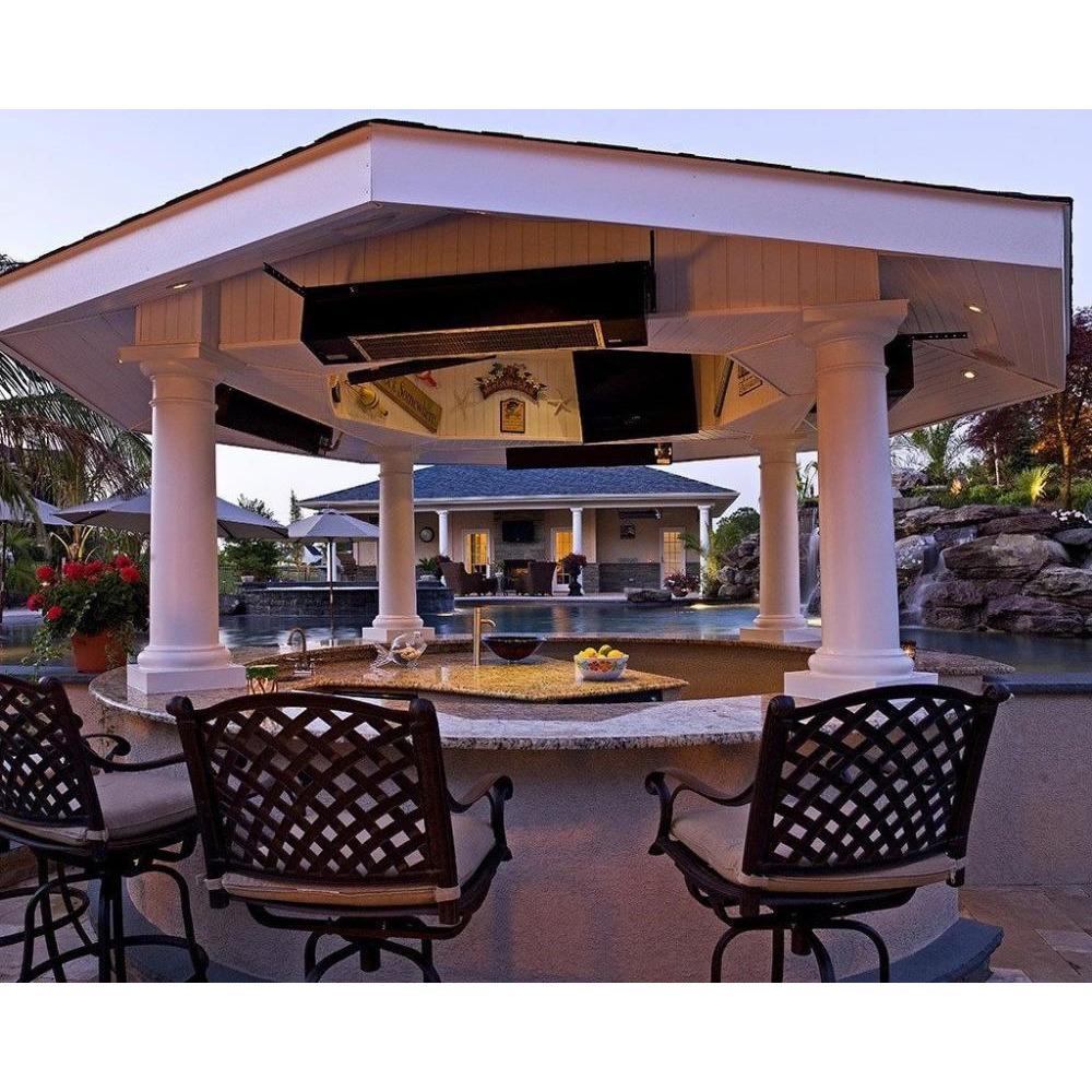 Sunpak S34 Infrared Gas Heater ceiling mounted near pool area