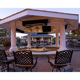 Sunpak S34 Infrared Gas Heater ceiling mounted near pool area