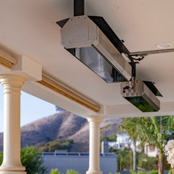 SunStar Glass Marine Grade Stainless Steel Infrared Gas Heater Ceiling Mounted in Patio
