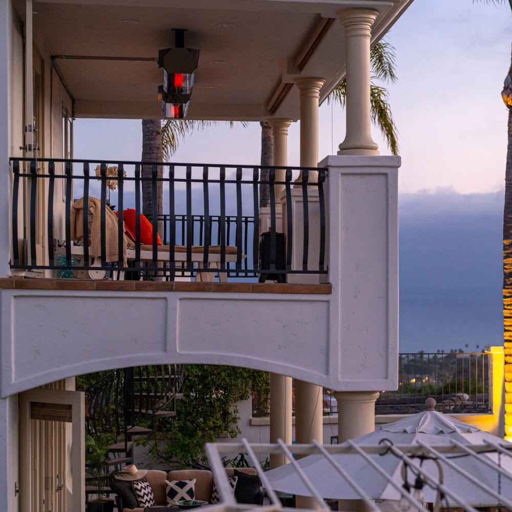 SunStar Glass Marine Grade Stainless Steel Infrared Gas Heater Ceiling Mounted in Patio