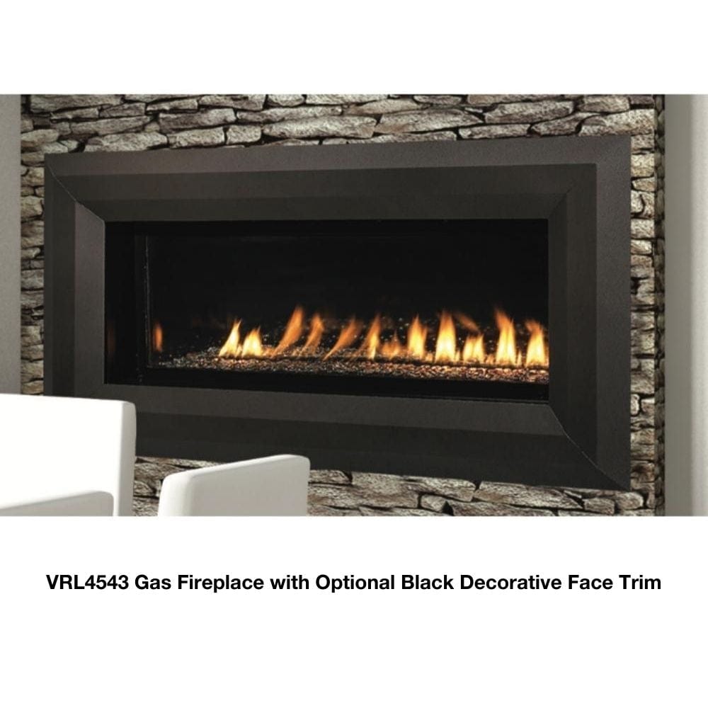 Superior VRL4543 Gas Fireplace with Optional Black Decorative Face Trim