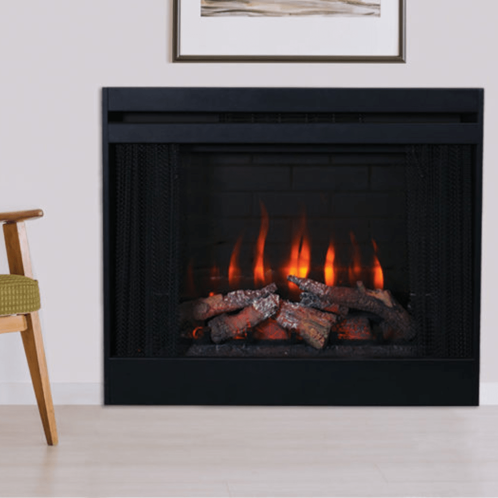 Superior Capella Built-In Zero Clearance Electric Fireplace Insert in living room
