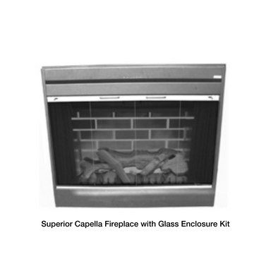 Superior Glass Enclosure Kit Installed on Capella Electric Fireplace