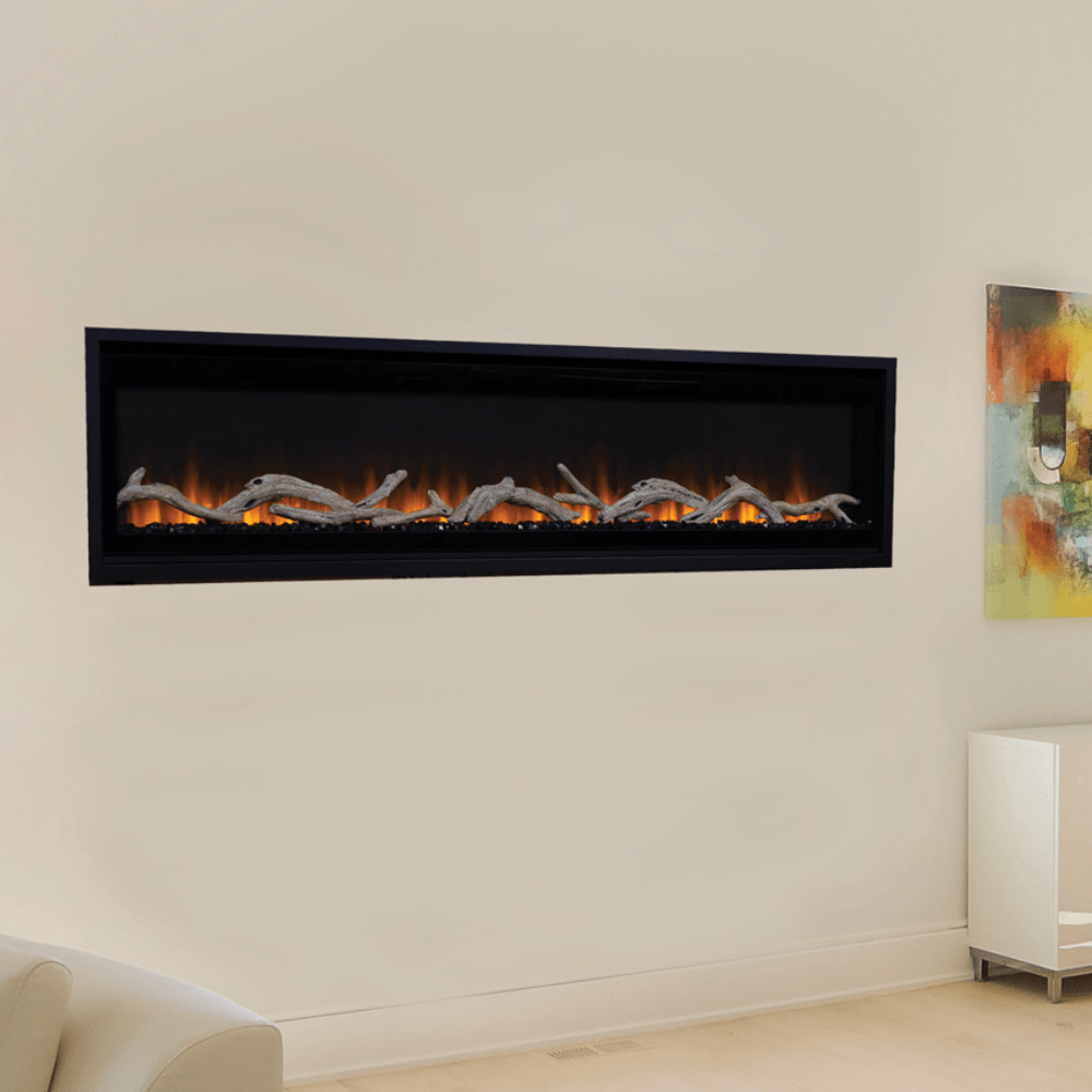 Superior Plexus 72" Built In Linear Electric Fireplace in living room
