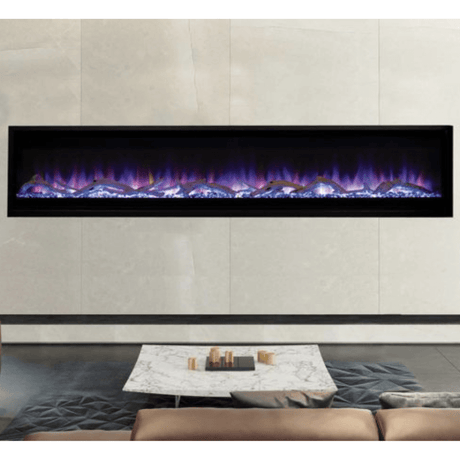 Superior Plexus 84" Zero Clearance Linear Electric Fireplace in contemporary space