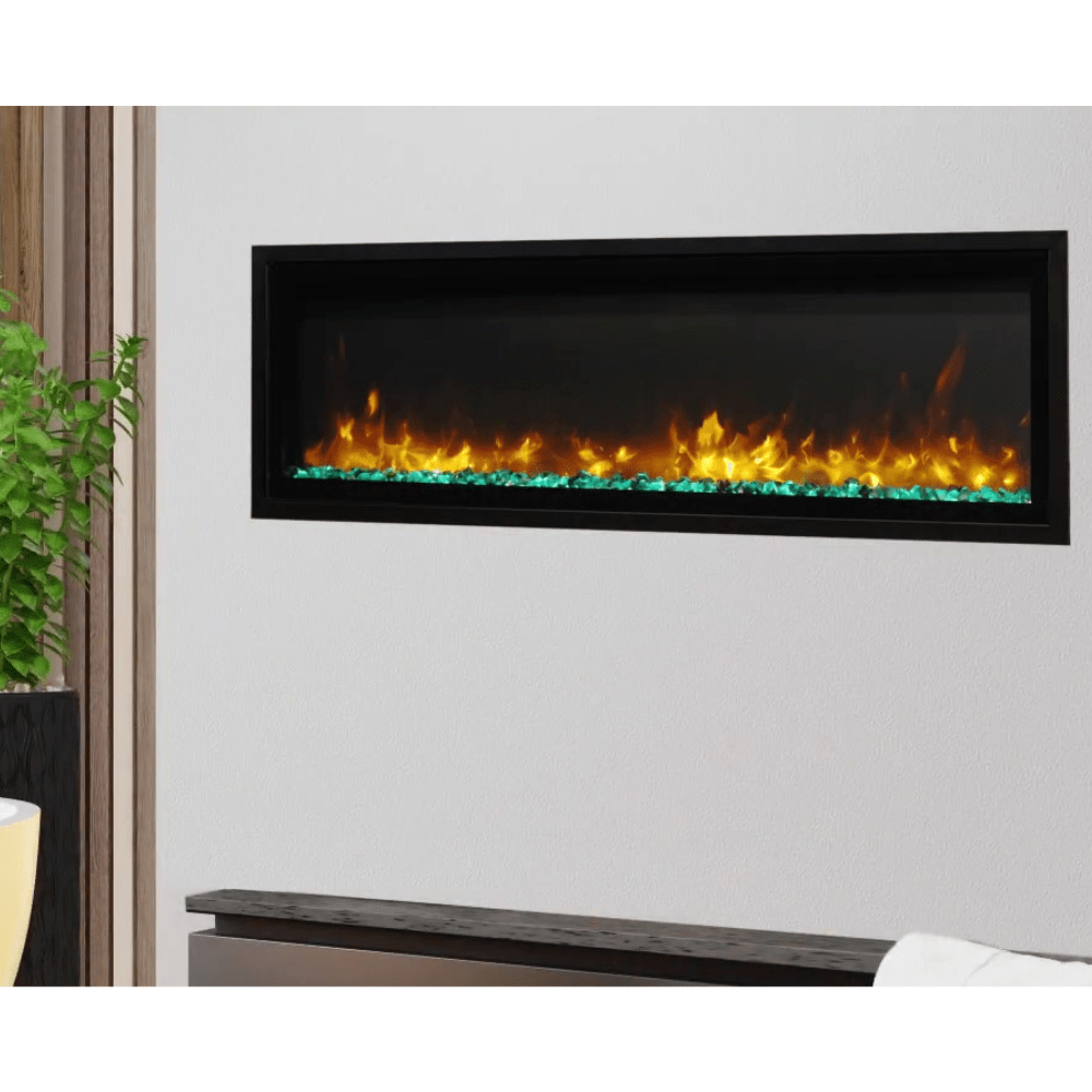 Superior Sentry Built-In Zero Clearance Linear Electric Fireplace in living room
