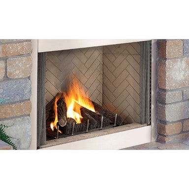 Superior VRE4300 Vent-Free Outdoor Gas Fireplace with White Herringbone Liner